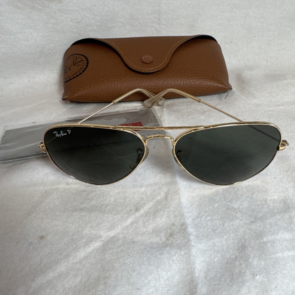 RayBan Outdoorsman Aviator Gold Frame Only USA 58mm w/ Case And Cleaning Cloth